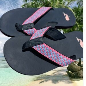 Vineyard Vines NWOT kids boys girls Navy Pink Sandals summer shoes whale size 5